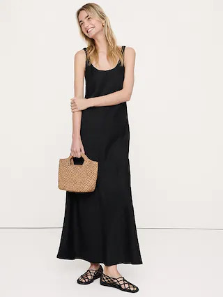 Linen Bias-Cut Maxi Dress | Banana Republic (US)