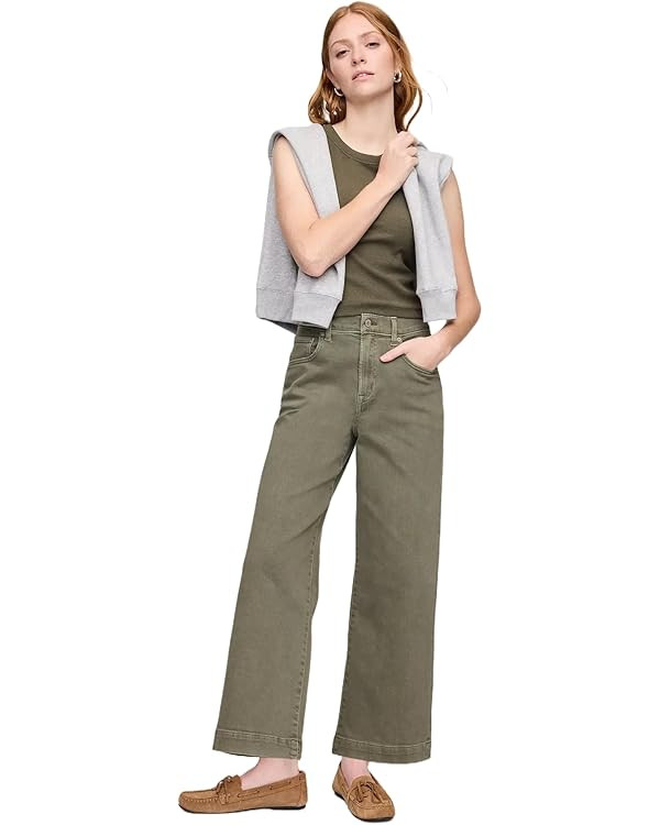 GAP Women's Wide Leg Cropped Jeans | Amazon (US)