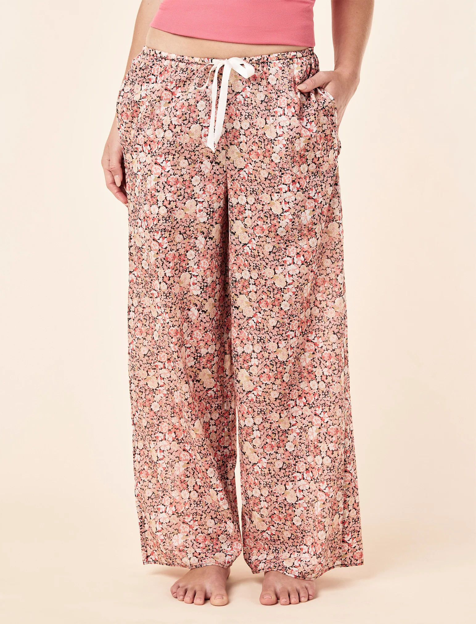 Carly Floral Full Length Wide Leg Pant | Papinelle Sleepwear US