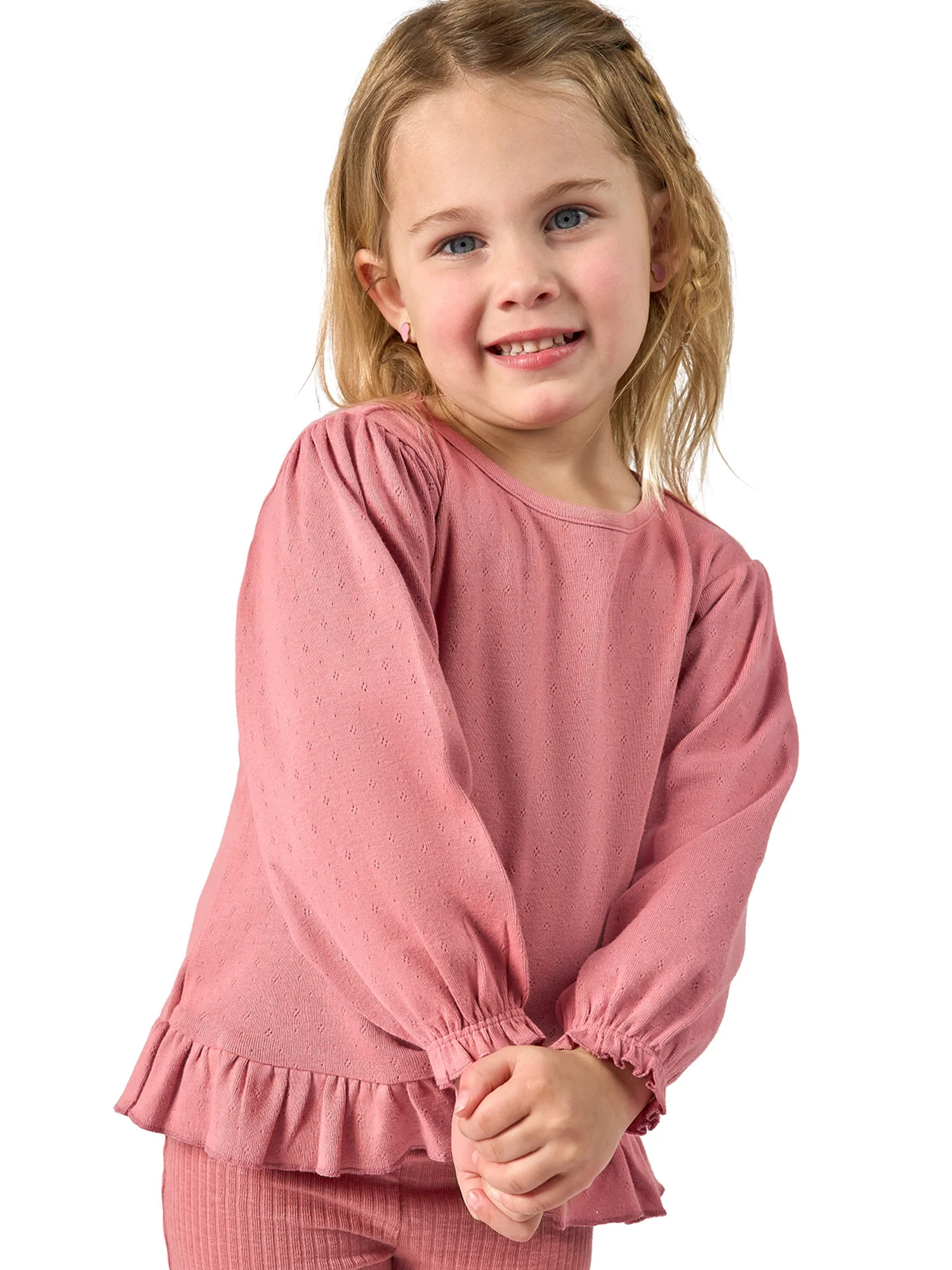Modern Moments by Gerber Toddler Girl Balloon Sleeves Hem Top, Sizes 12 Months - 5T | Walmart (US)