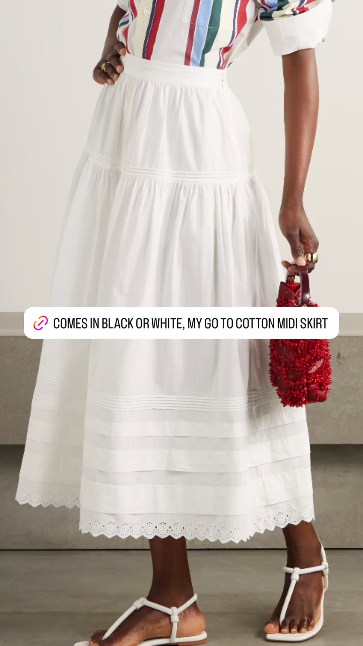 Comes in black or white, my go to cotton midi skirt. Sharing a roundup of most loved favorites this week. From skirts, dresses, blouses, and more.    

 #LTKgrwm #LTKootd #LTKSeasonal
