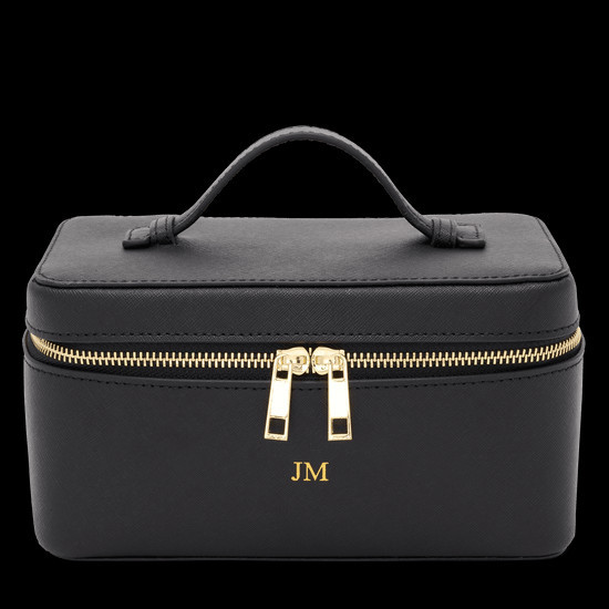 Lily & Bean Leather Travel Vanity Case Black | Lily and Bean