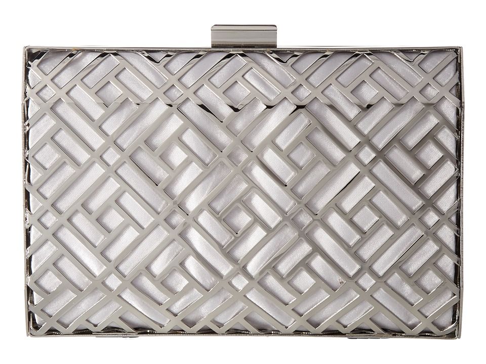 Jessica McClintock Julia Metal Clutch (Silver) Clutch Handbags | 6pm