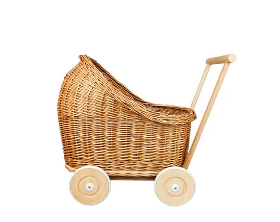 Candyowl Wicker & Beech Wood Doll's Pram in a NATURAL | Etsy | Etsy (US)