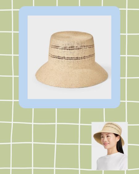 Straw bucket hat - $20