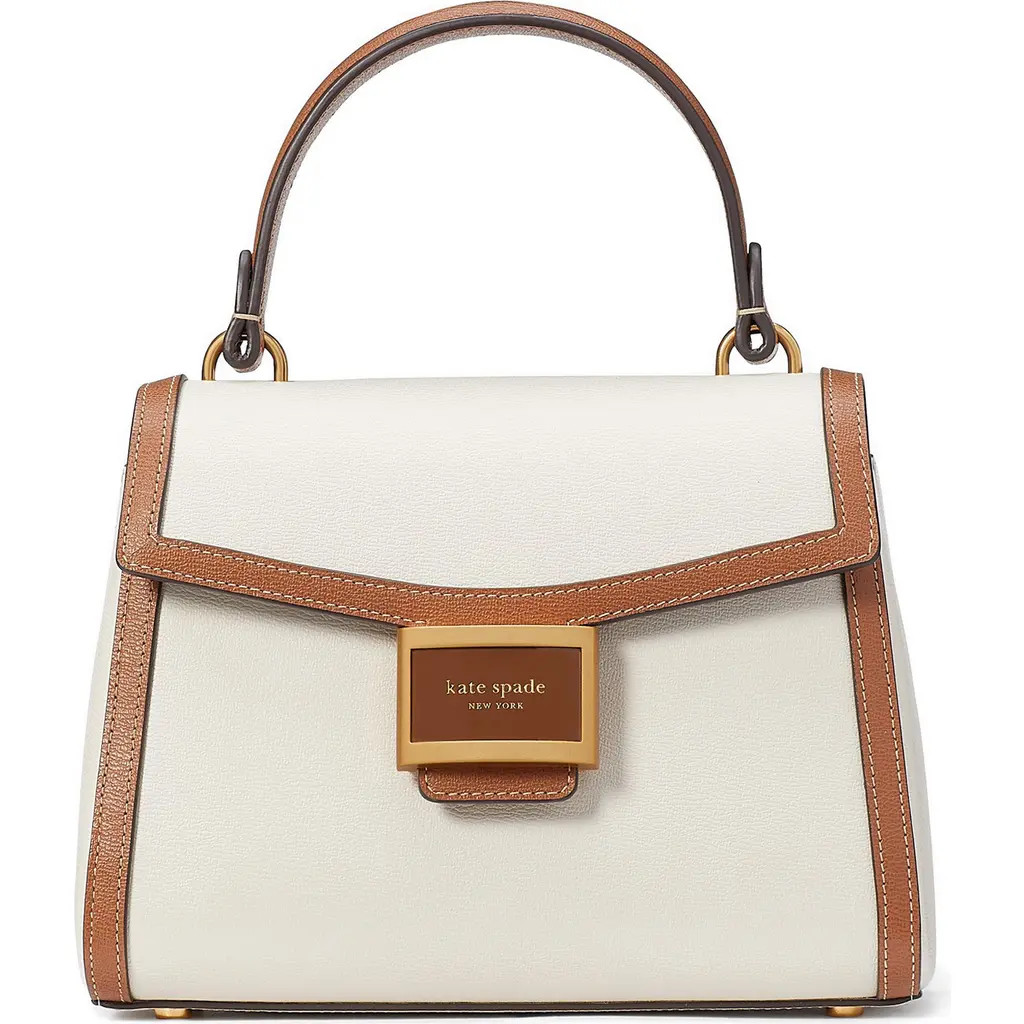 Kate Spade New York small katy leather top handle bag in Halo White Multi at Nordstrom | Nordstrom