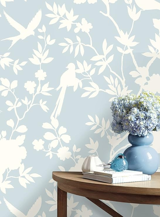 Lillian August NextWall Luxe Haven Mono Toile Peel and Stick Wallpaper (Hampton Blue) | Amazon (US)