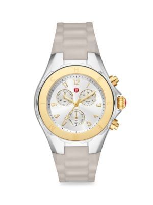 38MM 18K Goldplated, Stainless Steel & Silicon Strap Chronograph Watch | Saks Fifth Avenue OFF 5TH (Pmt risk)