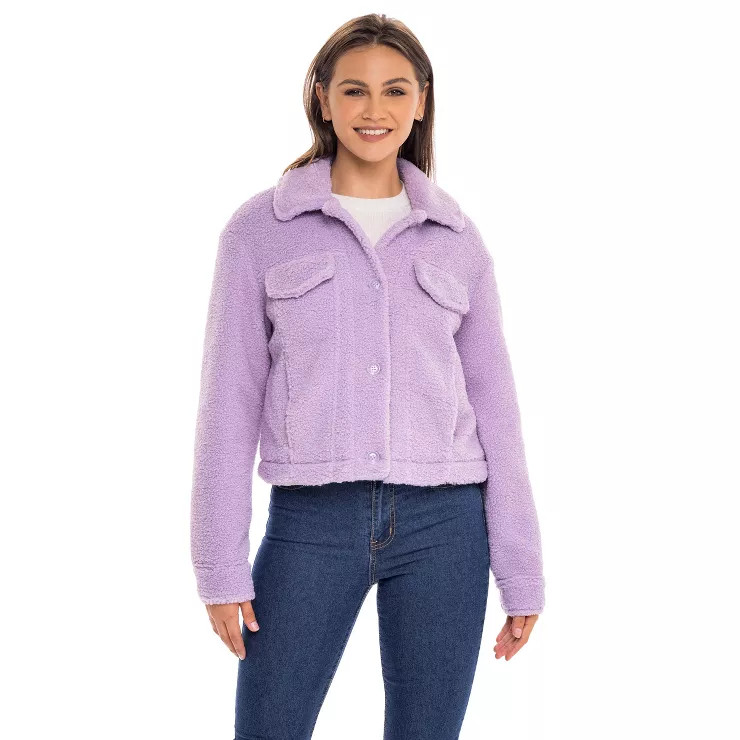 Women's Faux Fur Teddy Sherpa Jacket - S.E.B. By SEBBY | Target