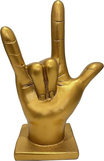 I Love You-Hand Sculpture-Gold- Tabletop & Shelf Decor- ELADITEMS | Amazon (US)