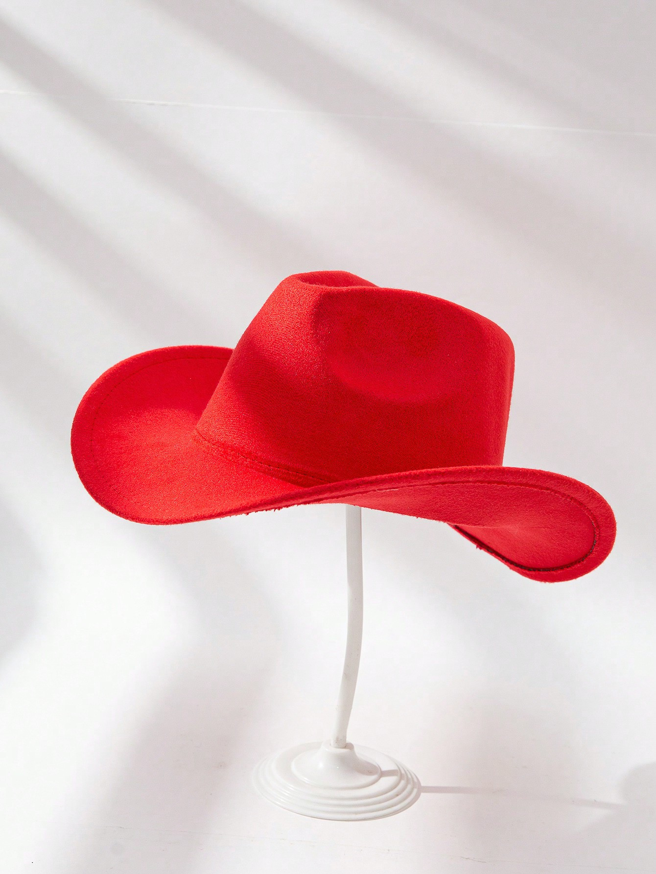 1pc Unisex Red Solid Cowboy Hat, Western Style Hat For Outdoor Activities, Parties, Performances ... | SHEIN