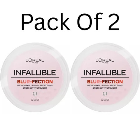 L Oreal Paris Infallible Blur-fection Longwear Loose Setting Powder 0.21oz - Brightening Light Pink (Pack of 2) | Walmart (US)