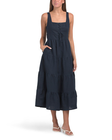 Linen Blend Ophella Midi Dress | TJ Maxx