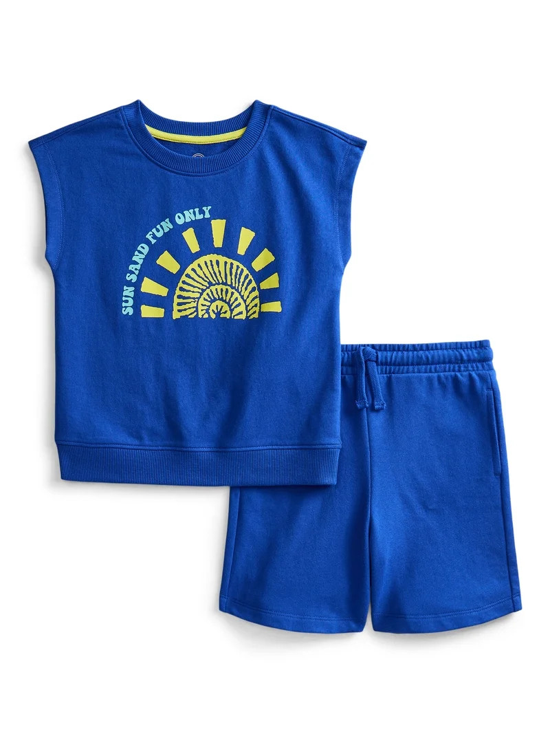 Wonder Nation Toddler Boys Sleeveless Graphic Tank Top and Matching Shorts Set, Sizes 12M-5T | Walmart (US)