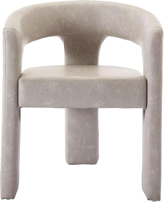 Faux Leather Barrel Dining Chair with Open-Back, Upholstered Modern Accent Side Armchair with 3 L... | Amazon (US)