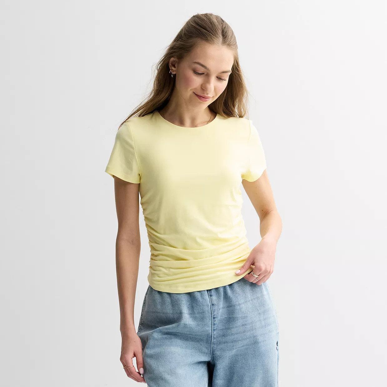 Juniors' Pink Republic Short Sleeve Side Cinch Top | Kohl's