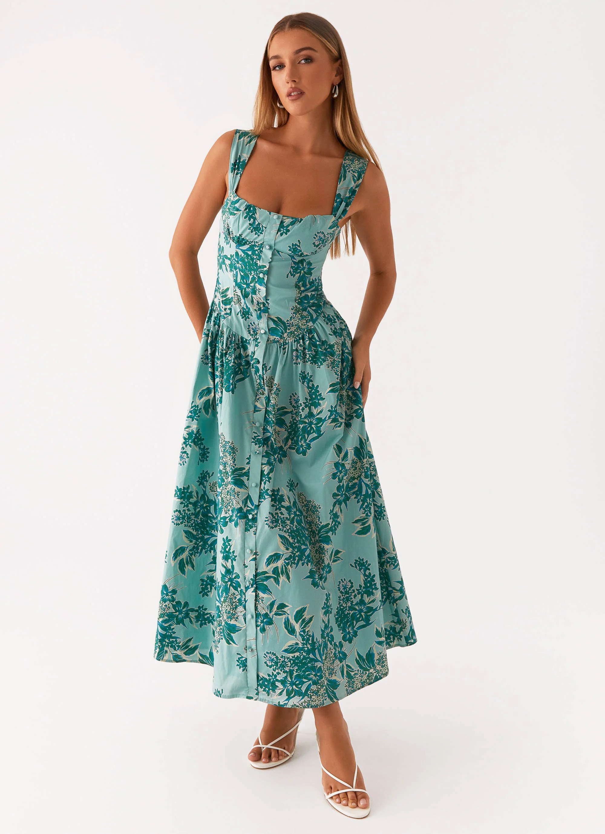 Emmalina Midi Dress - Cloud Nine Floral | Peppermayo (Global)