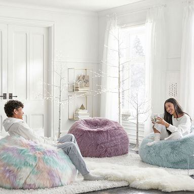Feathery Faux-Fur Fig Bean Bag Chair | Pottery Barn Teen | Pottery Barn Teen