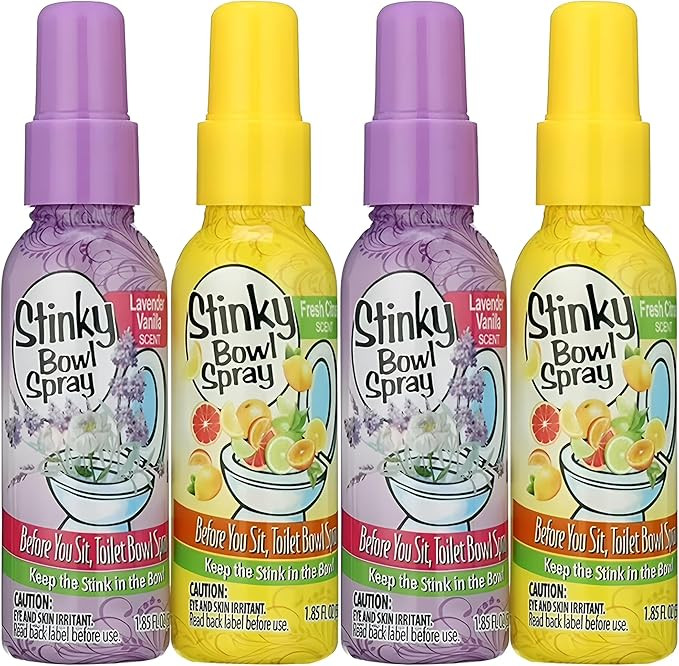 Set of 4 Stinky Bowl Spray 1.85oz - Before You Go Toilet Bathroom Deodorizer - Features Fresh Cit... | Amazon (US)
