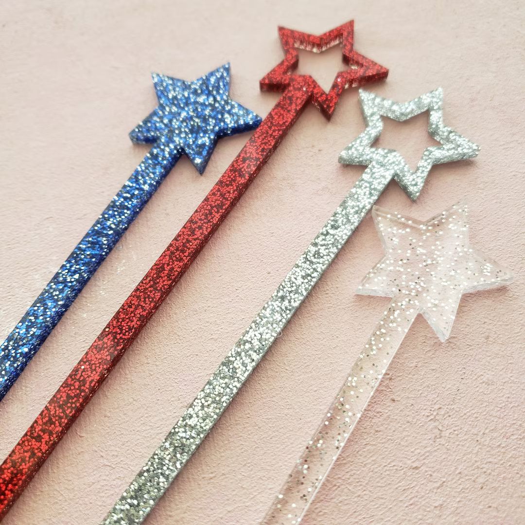 4th of July Drink Stirrers, Star Swizzle Sticks, Patriotic Home Decor, USA Party Decor, Glitter S... | Etsy (US)