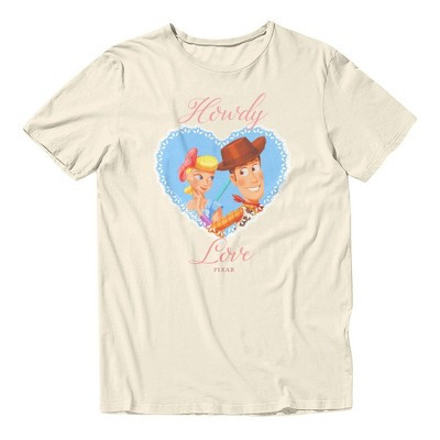 Disney Pixar Toy Story 4 Valentine's Howdy Love Men's T-Shirt - Beige, S | Target