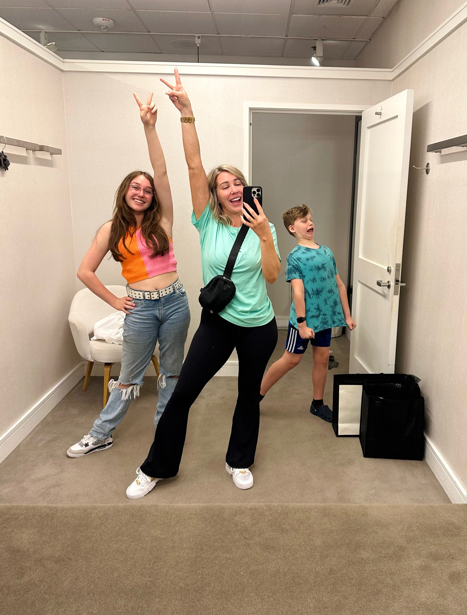 Caleb’s face!!! 😂😂😂😂😂

Wearing medium in pants, size 8 in tee