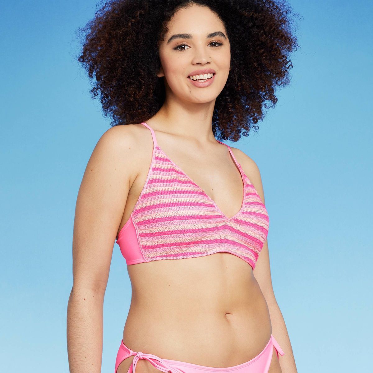 Women's Striped Crochet Bralette Bikini Top - Wild Fable™ | Target