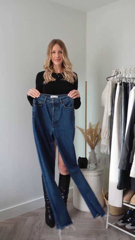 DAY 4/20 WINTER CAPSULE WARDROBE OUTFITS - blue wide leg jeans are from Zara, I’ve linked alternatives below #bluejeans #jeans #widelegjeans #capsulewardrobe #casualoutfit 

#LTKstyletip #LTKeurope #LTKFind