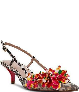 Baylee Leopard and Floral Print Slingback Pumps | Dillard's