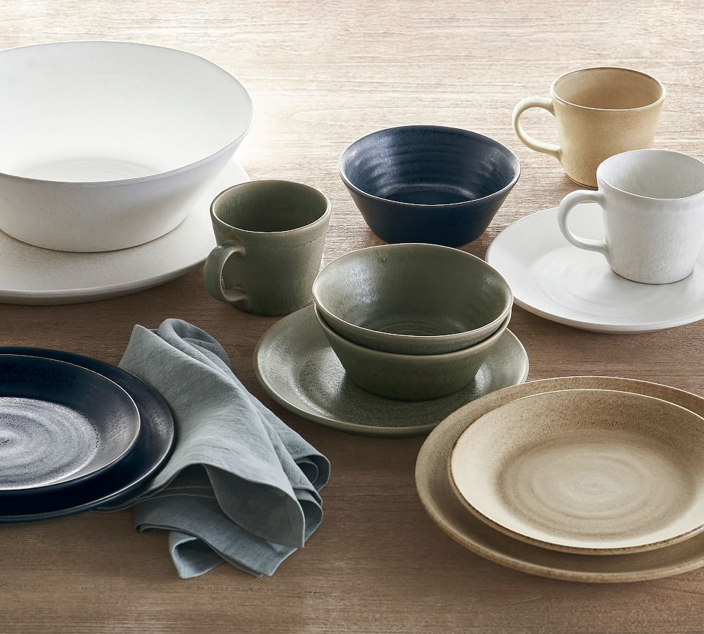 Larkin Reactive Glaze Stoneware Dinnerware Collection | Pottery Barn (US)