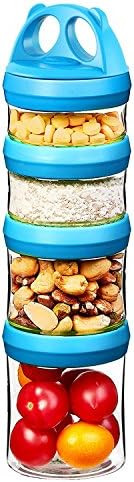 SELEWARE Blue Stackable Snack Containers for Kids Toddlers Adults, 31oz | Portable Food Storage C... | Amazon (US)