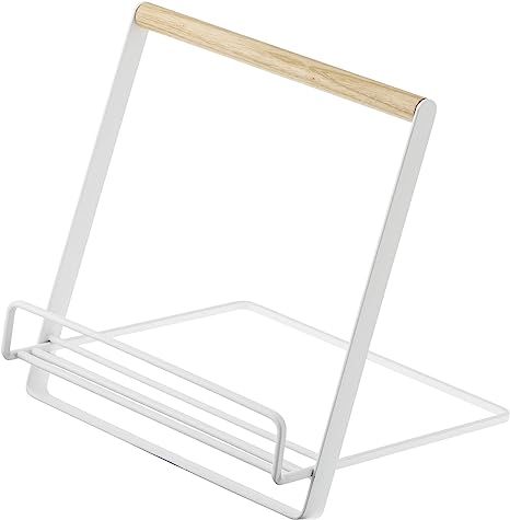 Yamazaki Home Cookbook Stand-Kitchen Cooking Recipe Holder for Counter, One Size, White | Amazon (US)