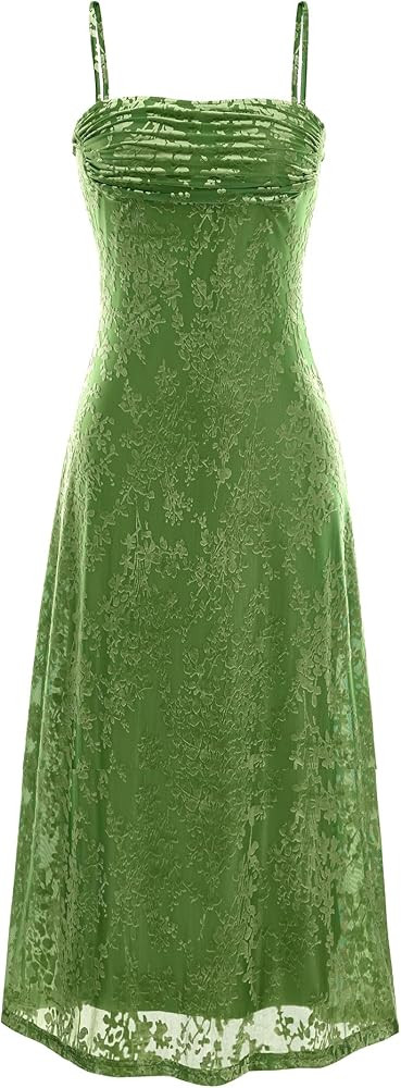 BTFBM Women's Summer Dress Sleeveless Spaghetti Strap Midi Dress Sexy Cowl Neck Floral Cocktail D... | Amazon (US)
