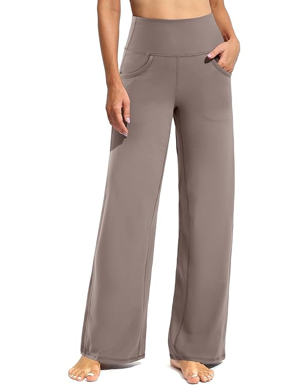 Promover Yoga Pants Women Wide Leg Sweatpants with Pockets Stretch Casual Lounge Pants Petite/Reg... | Amazon (US)