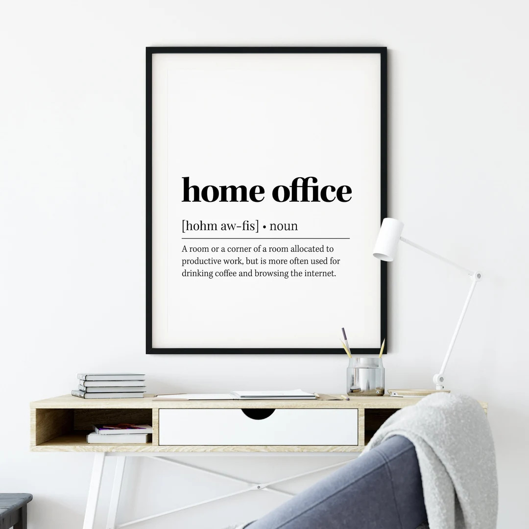 Home Office Definition Wall Art, Home Office Quote Decor, Funny Office Wall Art, PRINTABLE Wall A... | Etsy (US)