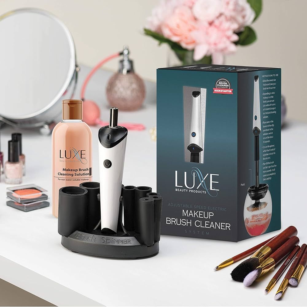Luxe Electric Makeup Brush Cleaner with Makeup Brush Cleaner Solution Included, USB Charging Stat... | Amazon (US)