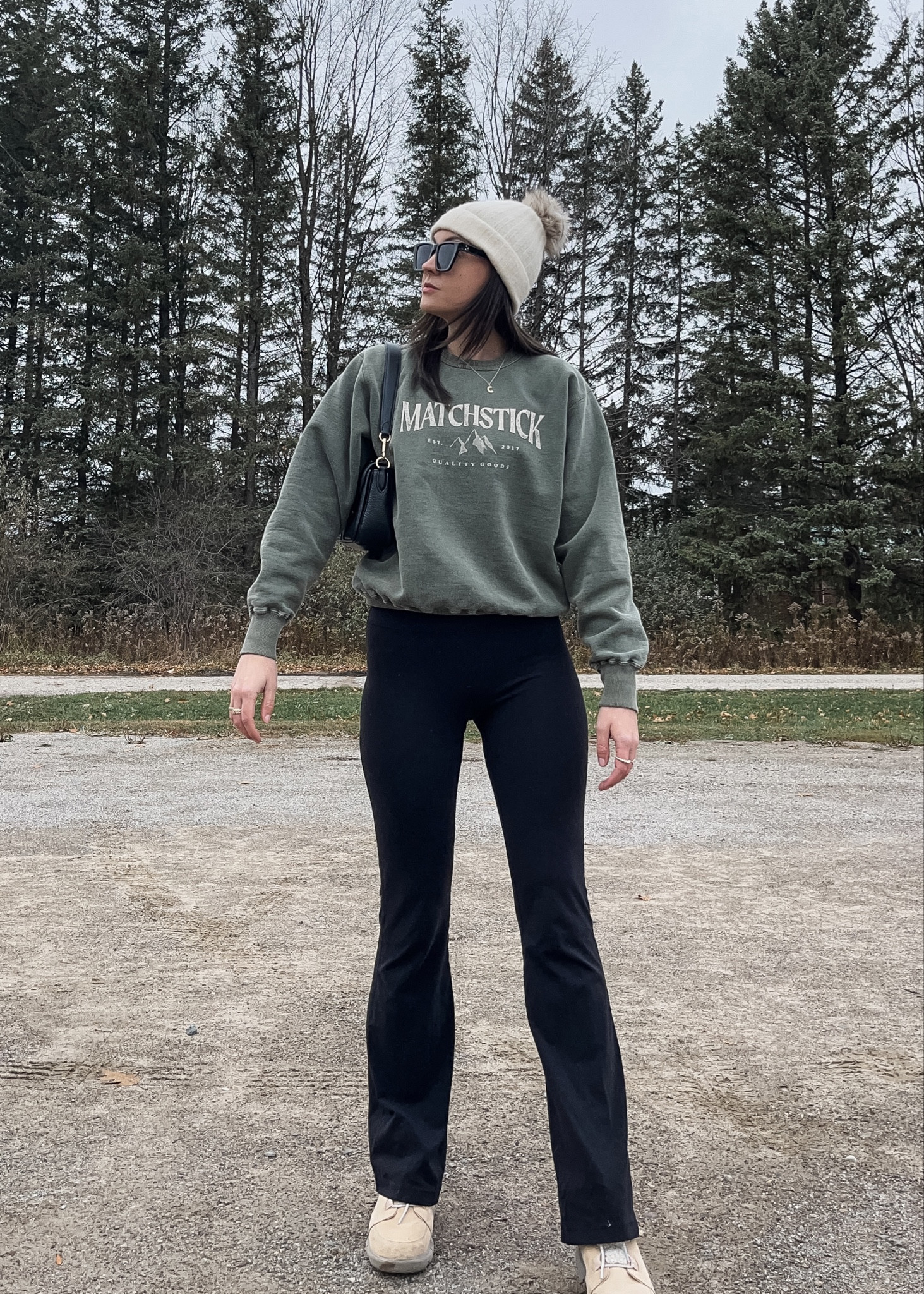 Fall outfits🤍 sweater from Matchstick Label and necklace is from Melanie Auld; all other stores  are linked✨

Lululemon flare leggings Aritzia hat Sorel boots women’s fall style ideas hiking 

#LTKfindsunder100 #LTKstyletip