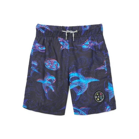 Maui and Sons Boys Deep Trippin Swim Trunks, Sizes 4-16 | Walmart (US)