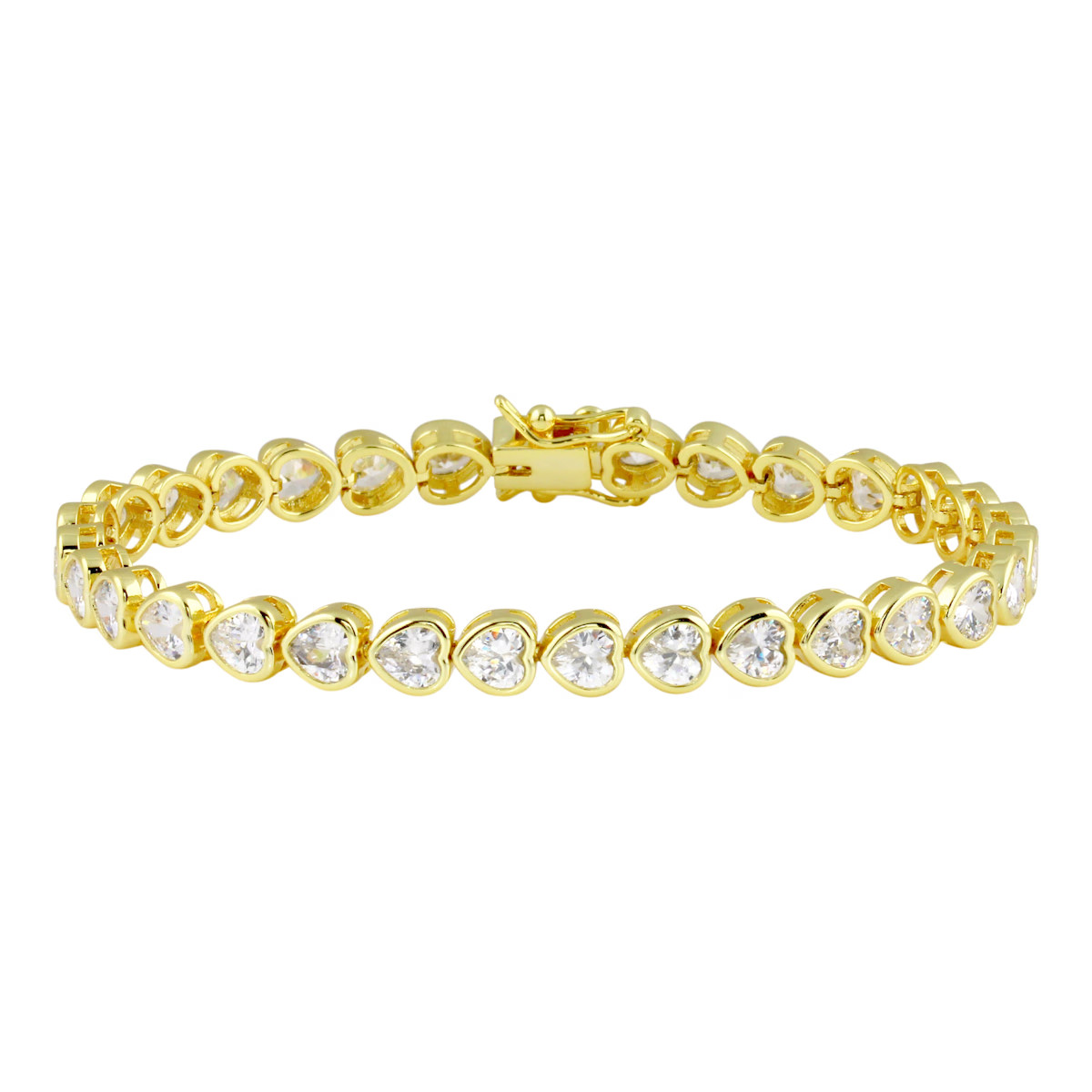 Bezel Heart Tennis Bracelet | Wolf & Badger (US)