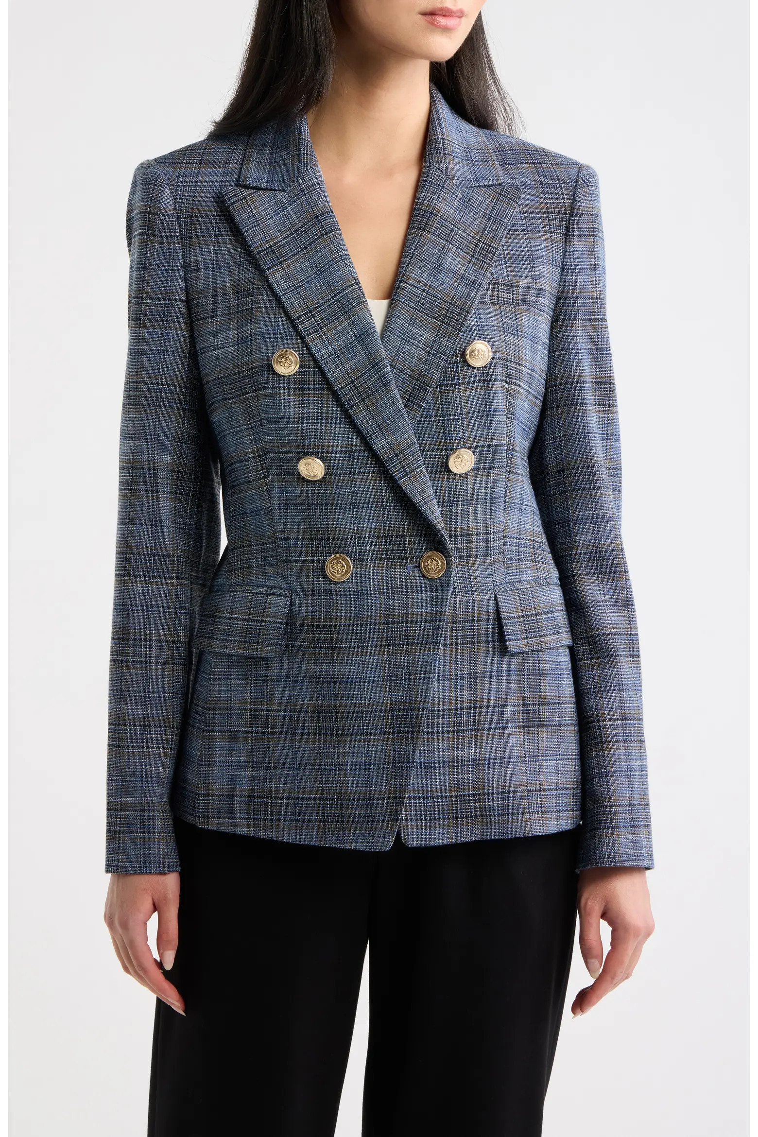 Tahari ASL Plaid Double Breasted Jacket (Women) | Nordstrom | Nordstrom
