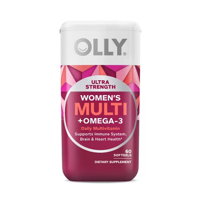 OLLY Ultra Strength Women's Multi + Omega-3 Daily Vitamin Softgels - 60ct: Zinc 375mg, Unflavored, Gluten-Free | Target
