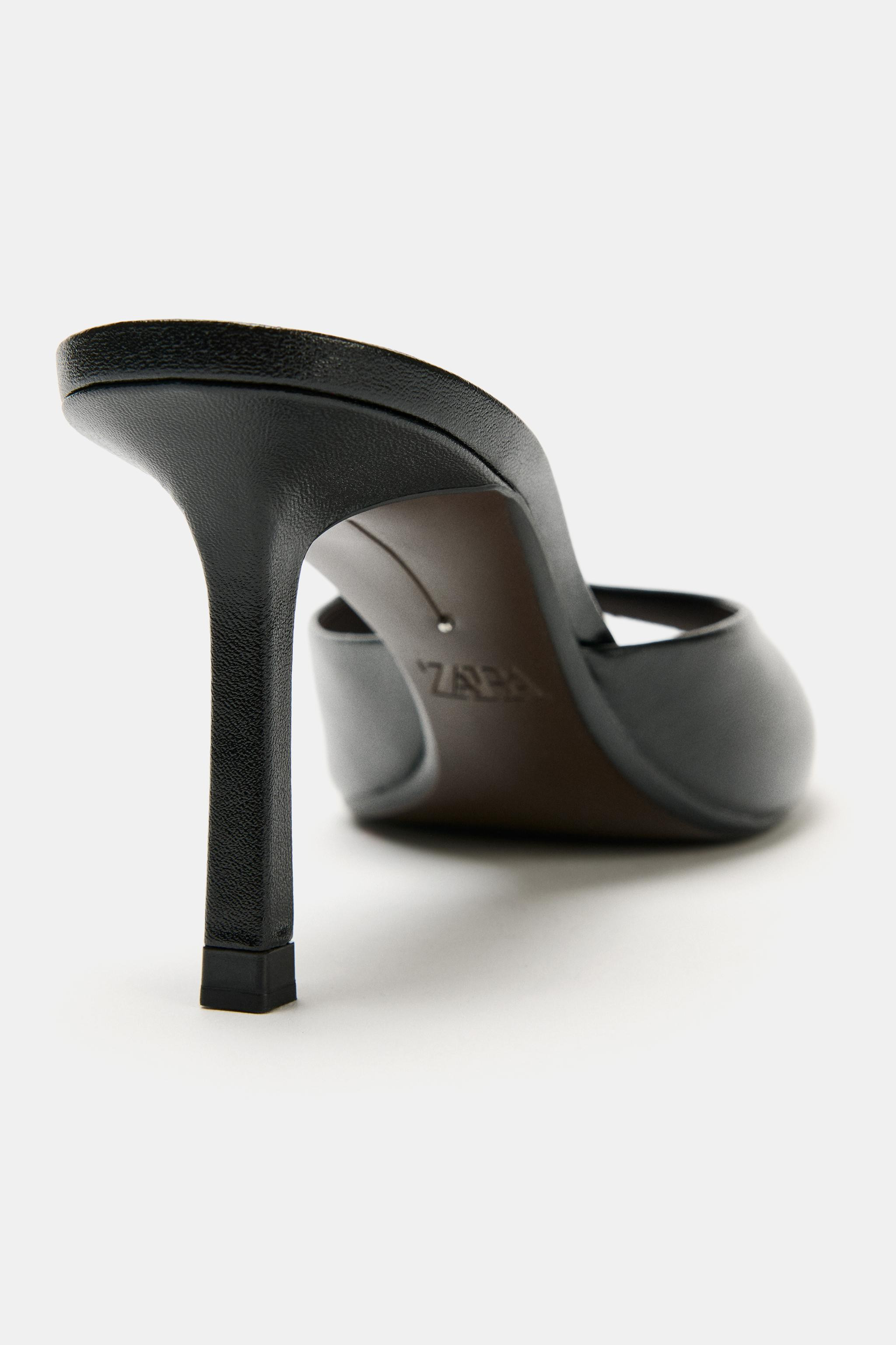 SATIN KITTEN HEEL SANDALS | Zara US