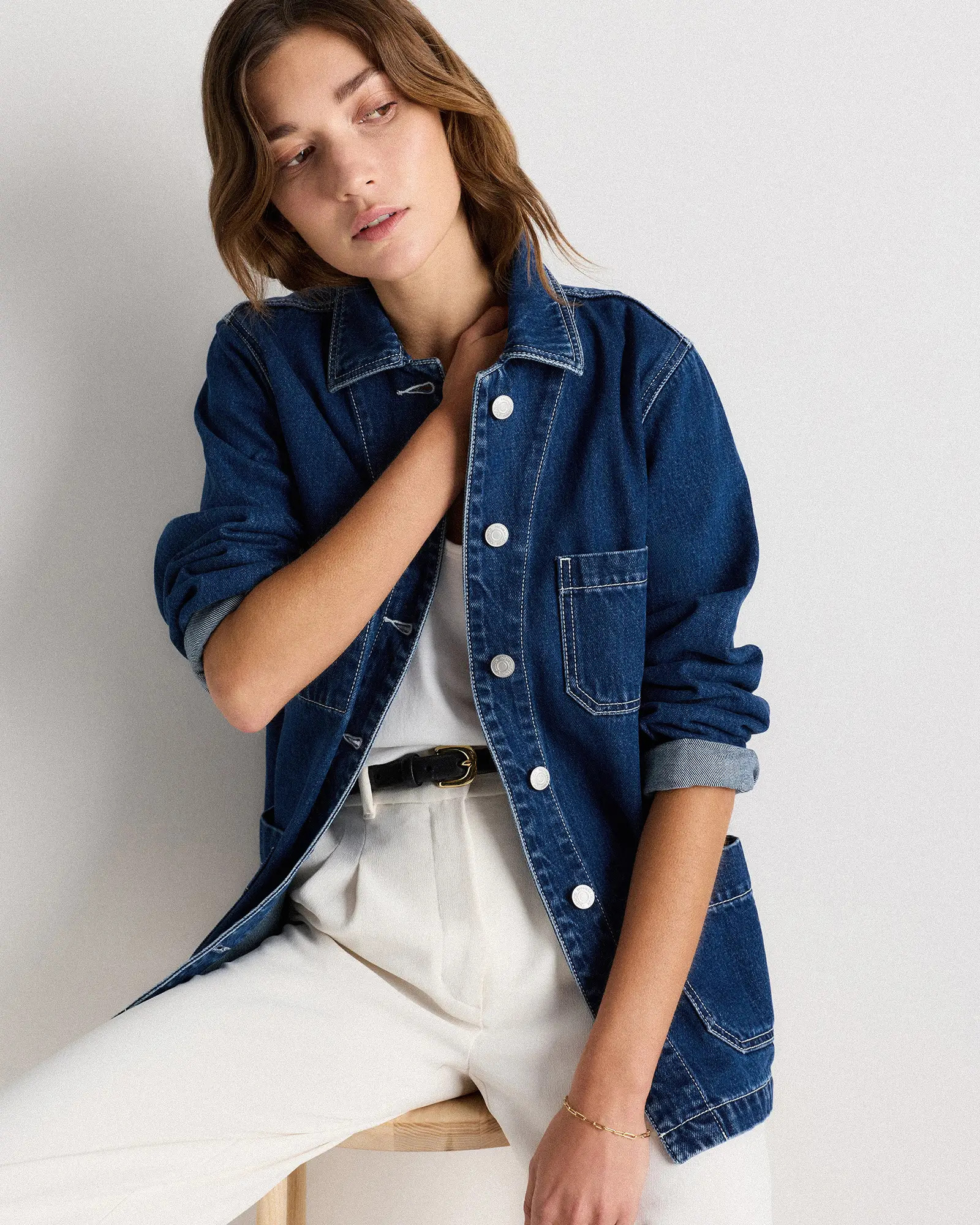 100% Organic Cotton Denim Chore Jacket | Quince