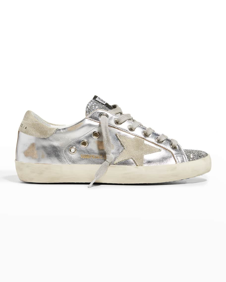 Golden Goose Superstar Metallic Glitter Low-Top Sneakers | Neiman Marcus