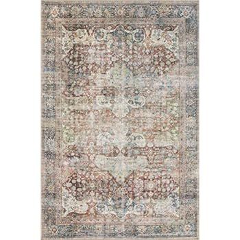 Loloi Loren Collection LQ-14 Classic Traditional Area Rug 7'-6" x 9'-6"  Brick/Multi | Amazon (US)