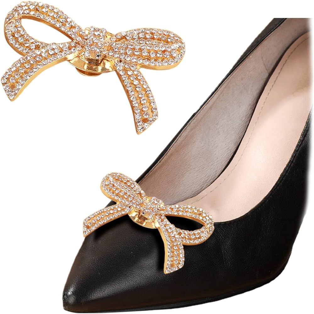 1 Pair Rhinestone Shoe Clips Classic Detachable Bow Heels Accessories Shoe Decoration Fashion Bri... | Amazon (US)