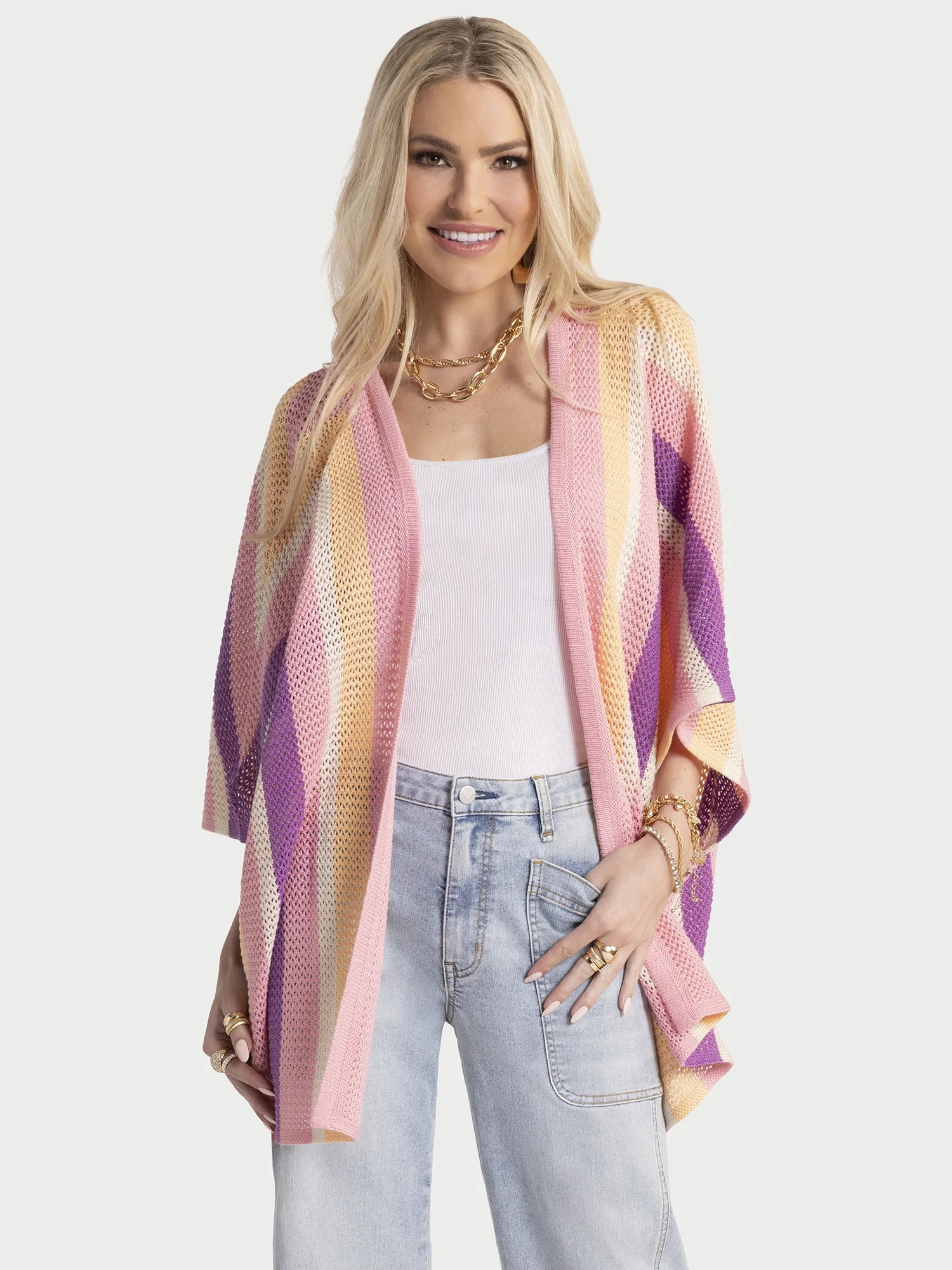 Jessica Simpson Women's Cordelia Pointelle Kimono, Sizes S-XL | Walmart (US)