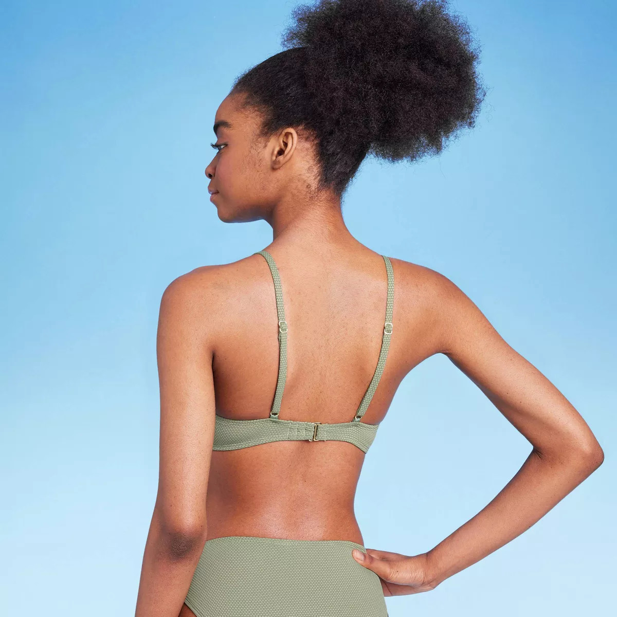 Women's Tie-Front Pique Textured Bralette Bikini Top - Wild Fable™ | Target