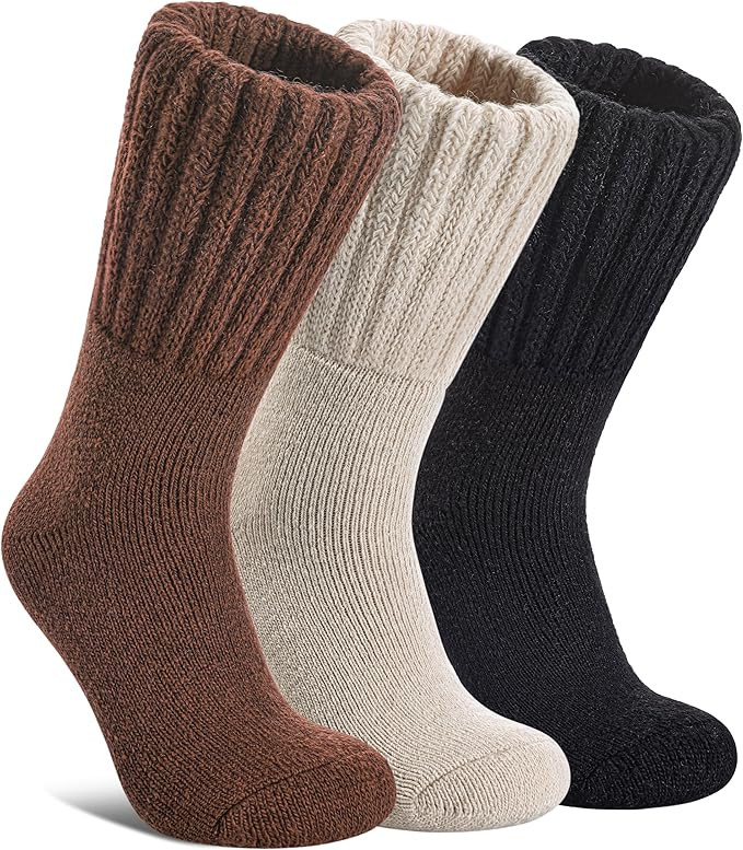 DOSKONI Boot Socks for Women Merino Wool Hiking Winter Warm Super Thick Thermal Cozy Knit Crew So... | Amazon (US)