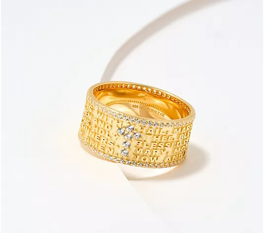 Make Your Selection: Diamonique Italia Prayer Band Ring, Sterling Silver | QVC